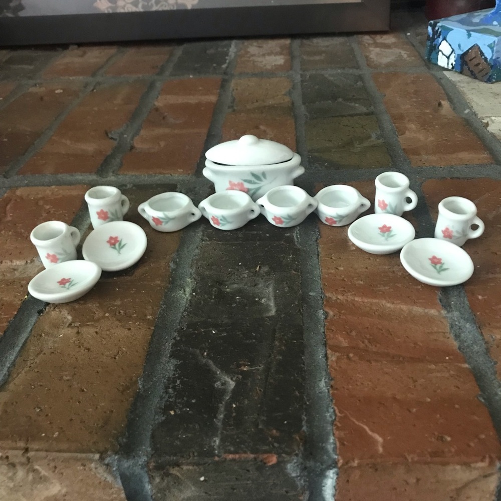 Miniature Floral Tea Set